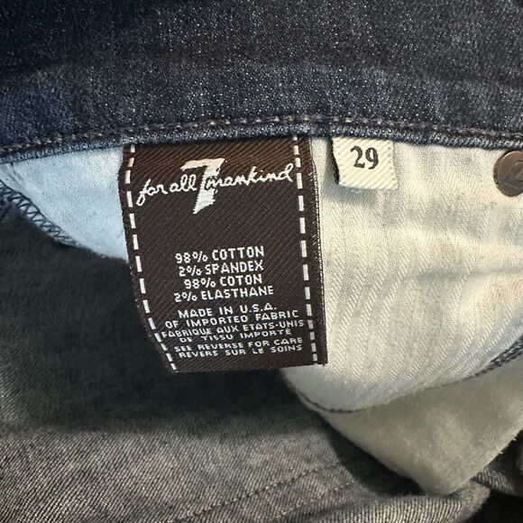 7 For All Mankind Women’s Jeans, Mid-Rise, Straight Leg, Dark Wash, Size 29 - Picture 8 of 11